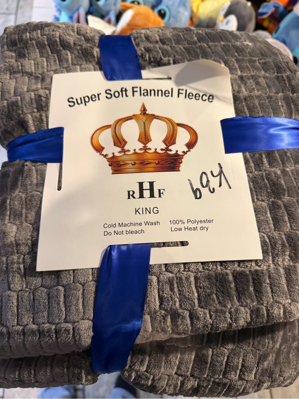 Super Soft Flannel Fleece King Blanket - Gray